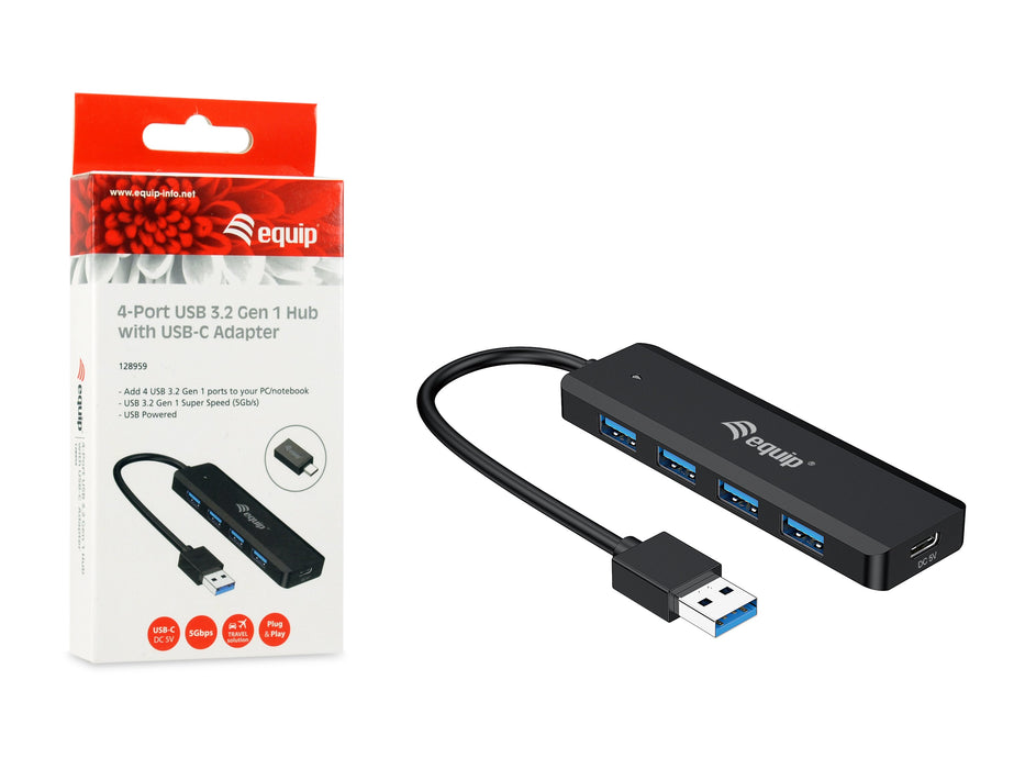 EAN 4015867229446 - Equip 128959 hub de interfaz USB 3.2 Gen 1 (3.1 Gen 1) Type-A 5000 Mbit/s Negro imagen 7