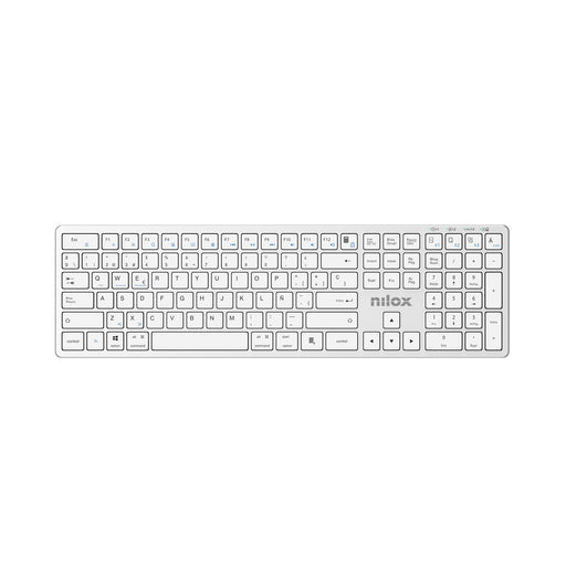 EAN 8431775136540 - Nilox PRO WIRELESS SILVER ESPANOL teclado Hogar / Oficina USB + Bluetooth QWERTY Español Blanco imagen 1