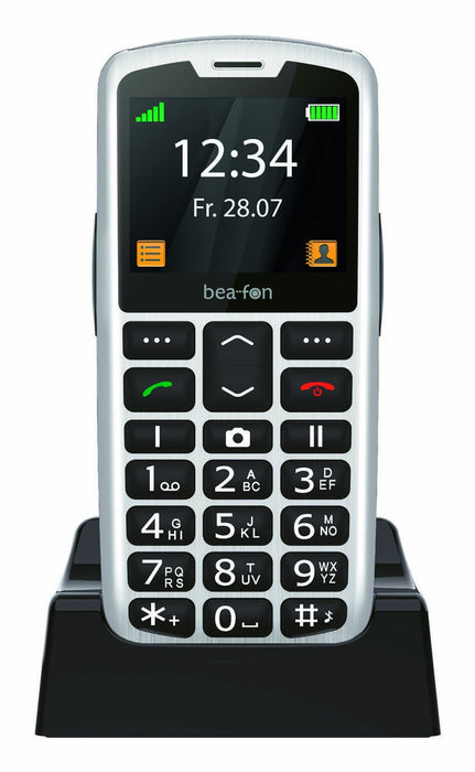 EAN 9120124823932 - Beafon SL260 5,59 cm (2.2") Negro, Plata Teléfono para personas mayores imagen 1