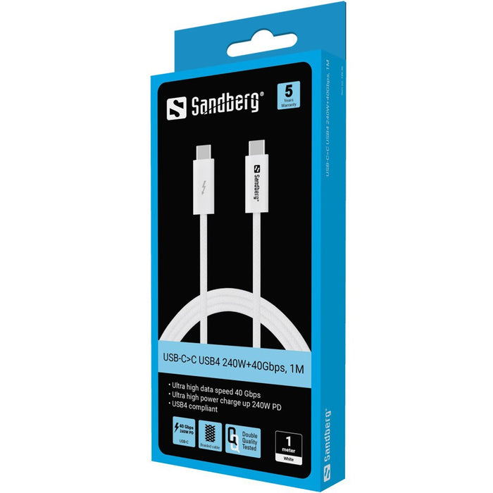 EAN 5705730136566 - Sandberg 136-56 cable USB USB4 Gen 3x2 1 m USB C Blanco imagen 2