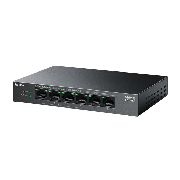 EAN 4895252504606 - TP-Link LiteWave LS106LP switch No administrado Fast Ethernet (10/100) Energía sobre Ethernet (PoE) Negro imagen 3
