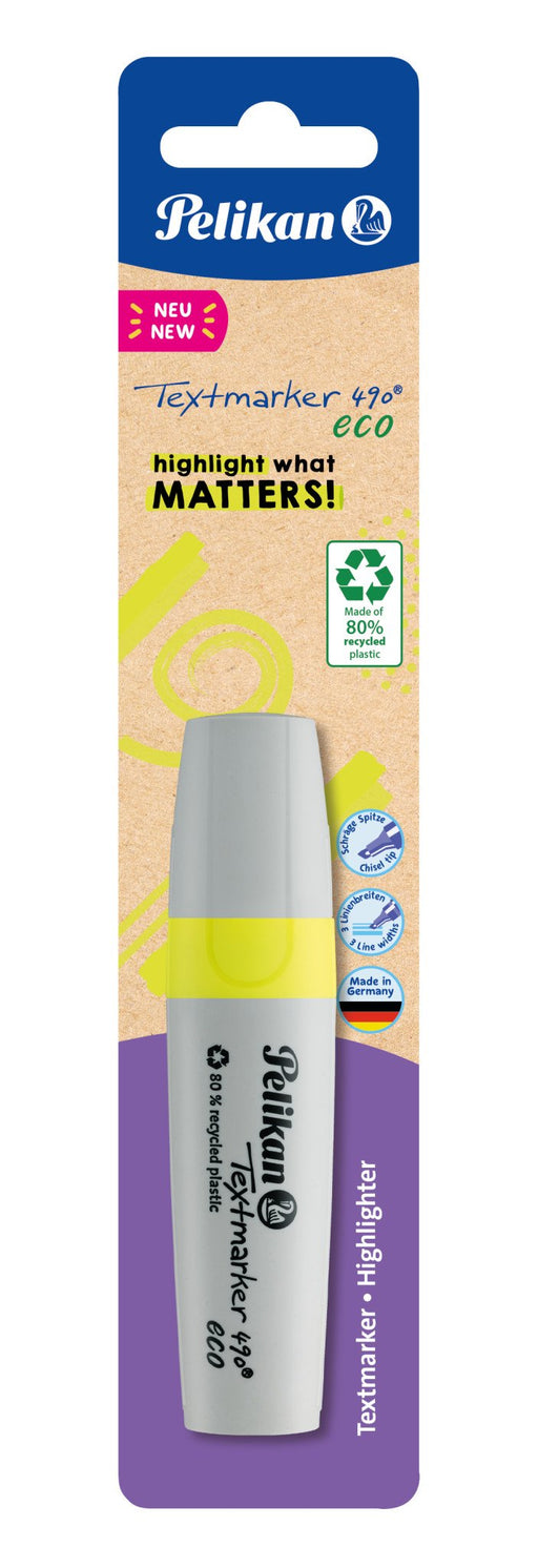 EAN 4012700823403 - Pelikan Textmarker 490 eco marcador 1 pieza(s) Punta de cincel Amarillo imagen 1