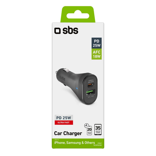 EAN 8018417329067 - SBS TECRPD25W cargador de dispositivo móvil Universal Negro Encendedor de cigarrillos Carga rápida Auto imagen 2