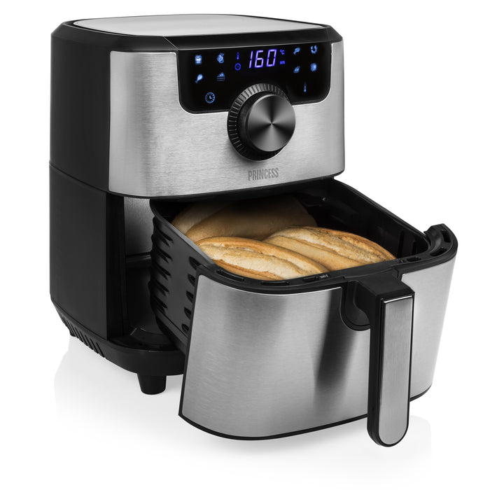 EAN 8713016091499 - Princess 182033 Sencillo 4,5 L Independiente 1500 W Freidora de aire caliente Plata imagen 9