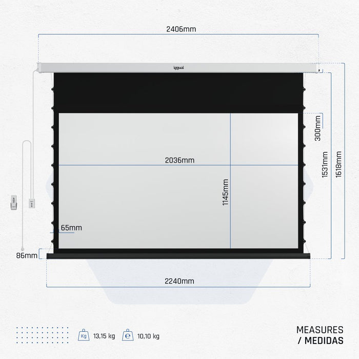 EAN 8435364319680 - iggual PSIXS203 pantalla de proyección 2,34 m (92") 16:9 imagen 2