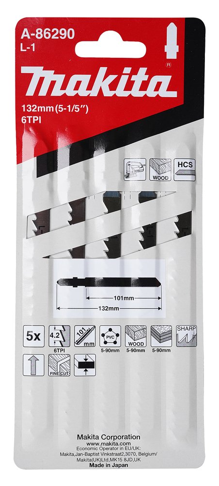 EAN 0088381150262 - Makita A-86290 hoja de sierra de calar, de sierra de marquetería y de sierra recíproca Hoja de sierra de  imagen 2