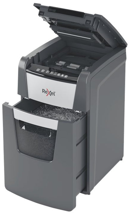 EAN 5028252613903 - Rexel Optimum AutoFeed+ 150M triturador de papel Microcorte 55 dB 22 cm Negro, Gris imagen 4
