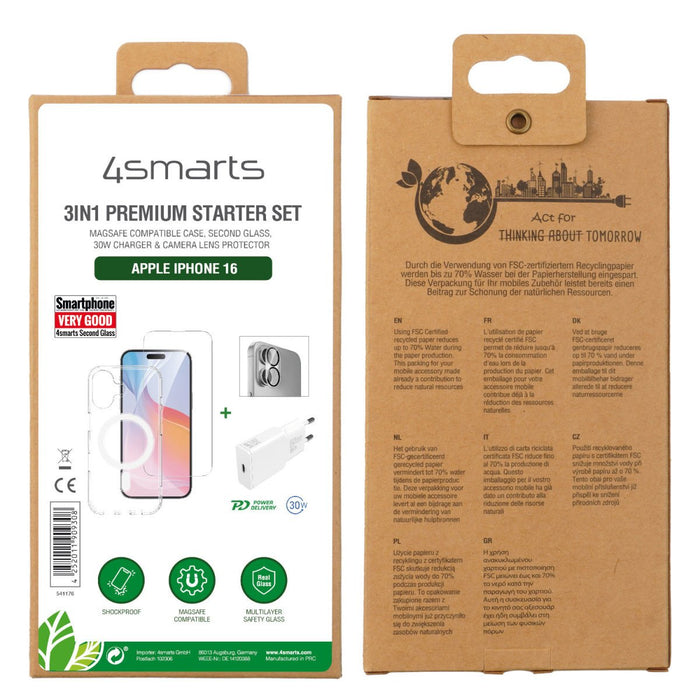 EAN 4252011909308 - 4smarts 3in1 Premium Starter Set kit arrancador para teléfono móvil Transparente, Blanco imagen 5
