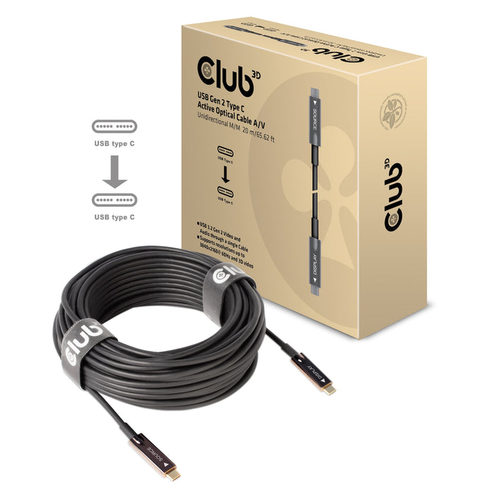 EAN 8719214471613 - CLUB3D USB3.2 G2 TYPE-C ACT. OPT. A/V M/M 20M cable USB USB 3.2 Gen 2 (3.1 Gen 2) USB C Negro imagen 7