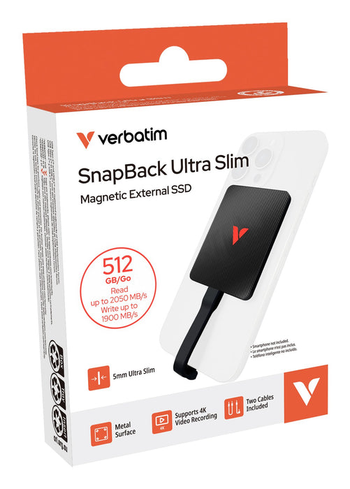 EAN 23942323358 - Verbatim SnapBack Ultra Slim SSD 512GB USB Tipo C USB 3.2 Gen 2x2 Negro imagen 2