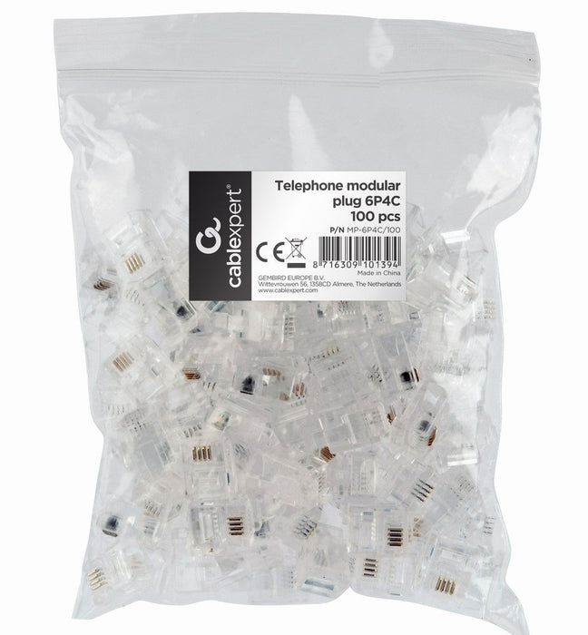 EAN 8716309101394 - Gembird MP-6P4C/100 conector Oro, Transparente imagen 1