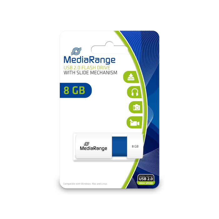 EAN 4260283118175 - MediaRange MR971 unidad flash USB 8 GB USB tipo A 2.0 Azul, Blanco imagen 2