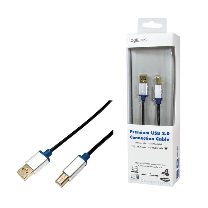 EAN 4052792037036 - LogiLink 2m, USB2.0-A/USB2.0-B cable USB USB A USB B Negro imagen 4