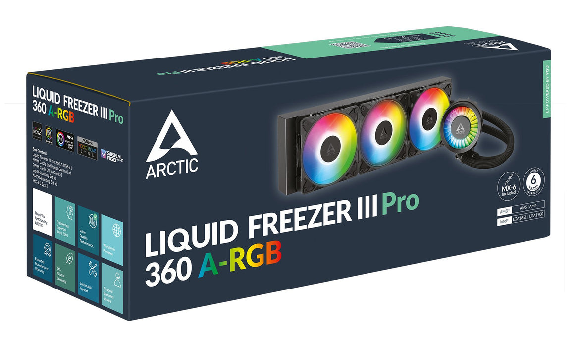 EAN 4895265000256 - ARCTIC Liquid Freezer III Pro 360 A-RGB Procesador Kit de refrigeración líquida 12 cm Negro 1 pieza(s) imagen 6