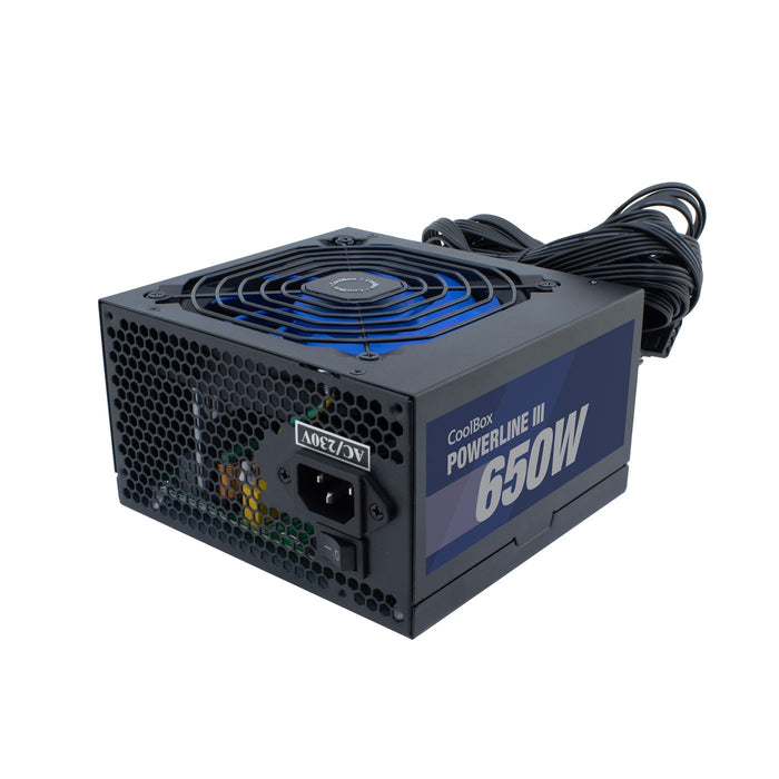 EAN 8436556143014 - CoolBox Powerline III 650 unidad de fuente de alimentación 650 W 20+4 pin ATX ATX Negro imagen 1
