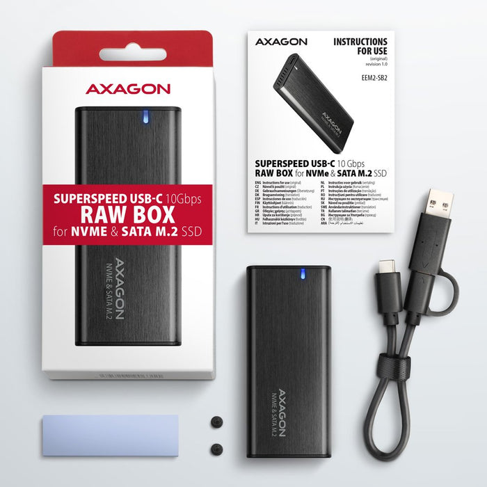 EAN 8595247907097 - Axagon EEM2-SB2 caja para disco duro externo Caja externa para unidad de estado sólido (SSD) Negro M.2 imagen 11