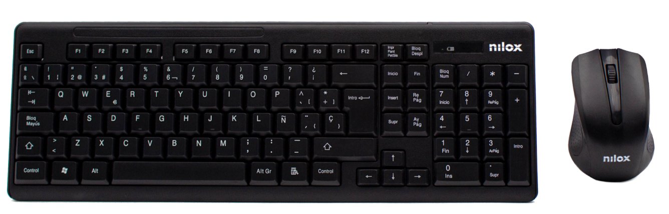 EAN 8436556146152 - Nilox NXKMWE0001 teclado Ratón incluido Universal RF inalámbrico QWERTY Español Negro imagen 1