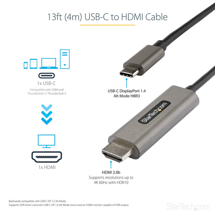 EAN 0065030888981 - StarTech.com CDP2HDMM4MH adaptador de cable de vídeo HDMI tipo A (Estándar) Negro, Plata imagen 5