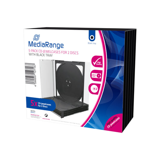 EAN 4260057127167 - MediaRange BOX31-2 funda para discos ópticos Caja transparente para CD 2 discos Negro, Transparente imagen 1