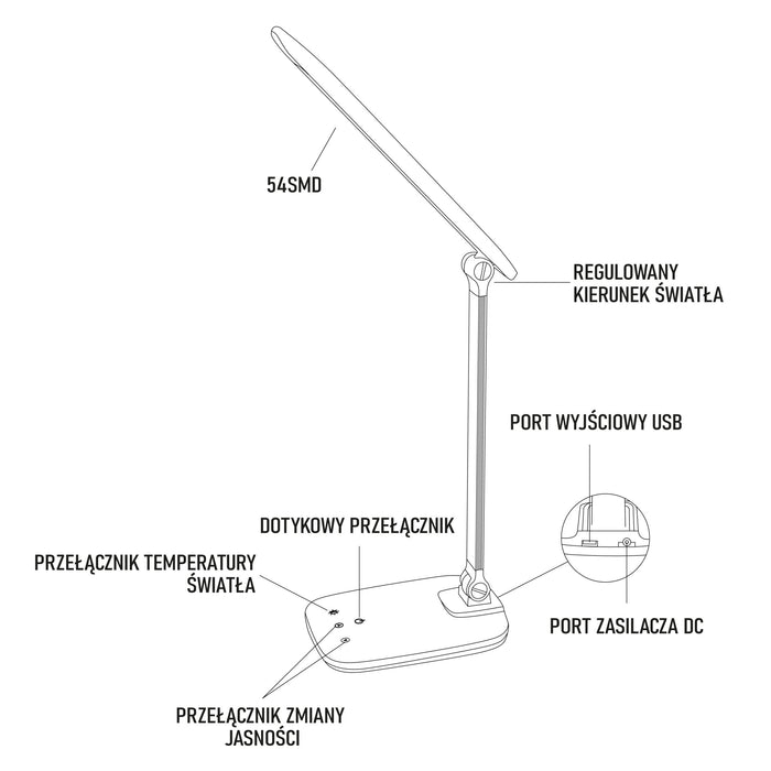 EAN 5901811409998 - Montis Lampka biurkowa wielofunkcyjna LED MT042-BK Czarna/Black lámpara de mesa 5,7 W F Negro imagen 8