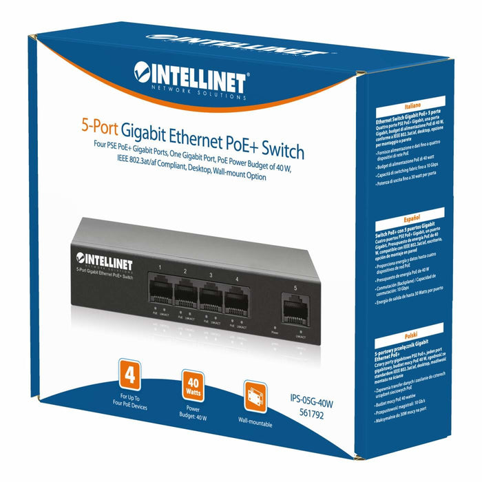 EAN 0766623561792 - Intellinet 561792 switch Gigabit Ethernet (10/100/1000) Energía sobre Ethernet (PoE) Negro imagen 9