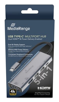 EAN 4260664876069 - MediaRange MRCS511 hub de interfaz USB Tipo C 480 Mbit/s Plata imagen 1