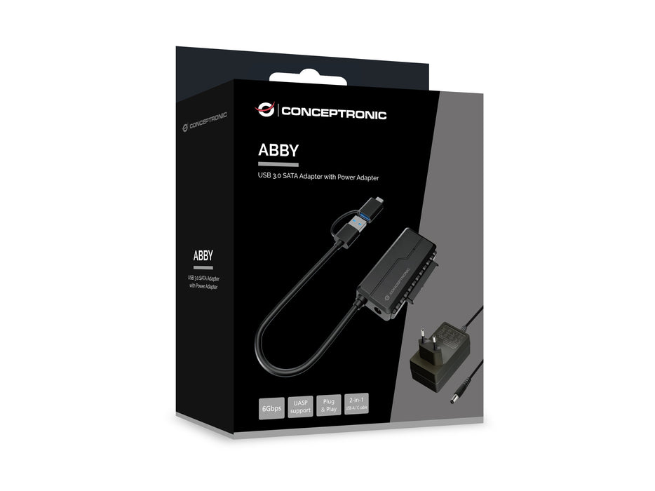 EAN 4015867239209 - Conceptronic ABBY21B cambiador de género para cable USB Type-A SATA 22-pin Negro imagen 5