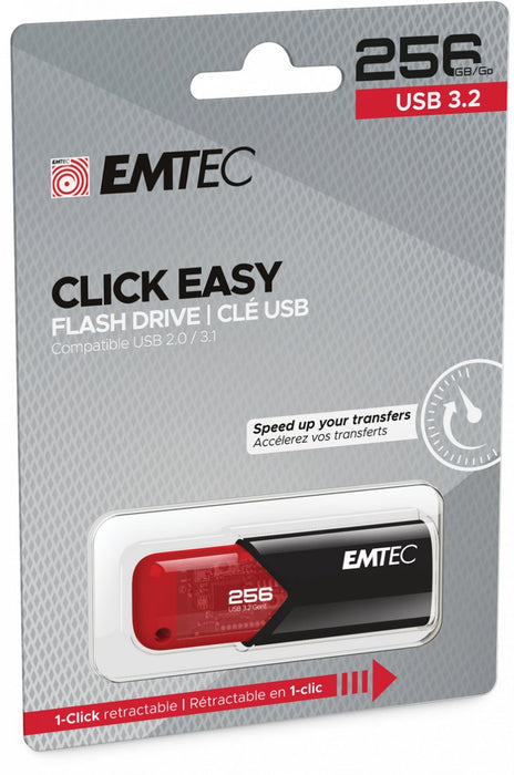 EAN 3126170173218 - Emtec Click Easy unidad flash USB 256 GB USB tipo A 3.2 Gen 1 (3.1 Gen 1) Negro, Rojo imagen 2