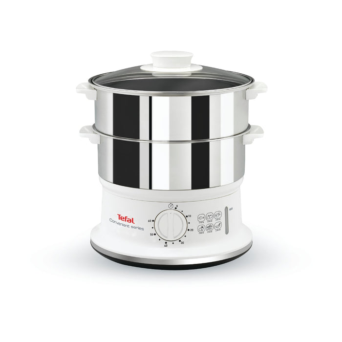 EAN 3045386378463 - Tefal VC1451 vaporizador 2 cesta(s) Independiente 900 W Blanco, Acero inoxidable imagen 1