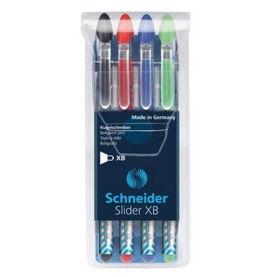EAN 4004675054746 - Schneider Schreibgeräte Slider Basic Negro, Azul, Verde, Rojo Bolígrafo Extra-grueso 4 pieza(s) imagen 1