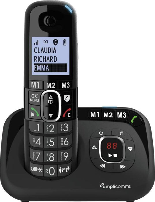 EAN 3700601423358 - amplicomms BigTel 1582 Duo Teléfono DECT Identificador de llamadas Negro imagen 2