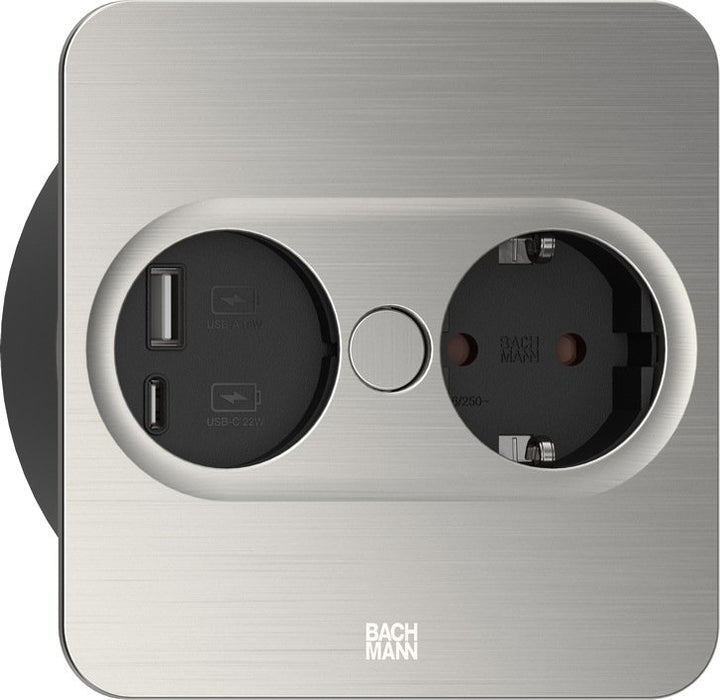 EAN 4057298128981 - Bachmann 946.005 toma de corriente Type F + USB A + USB C Acero inoxidable imagen 1