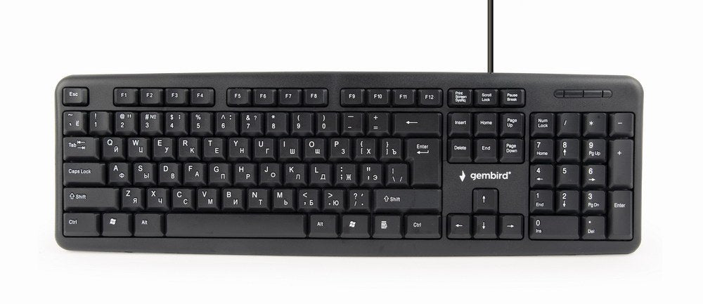 EAN 8716309083997 - Gembird KB-U-103-RU teclado Oficina USB QWERTY Inglés, Ruso Negro imagen 1