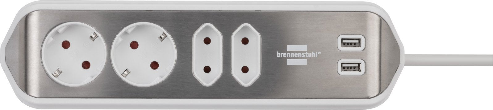 EAN 4007123668083 - Brennenstuhl 1153590420 base múltiple 2 m 4 salidas AC Interior Plata, Blanco imagen 12