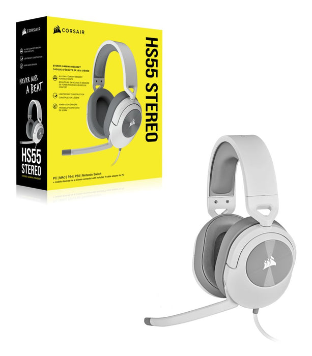 EAN 0840006643661 - Corsair HS55 STEREO Auriculares Alámbrico Diadema Juego Blanco imagen 4