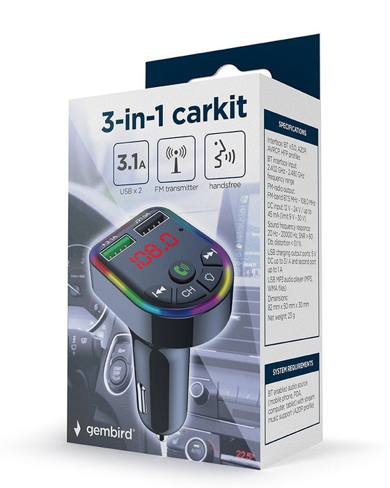 EAN 8716309125369 - Gembird BTT-05 transmisor FM 87,5 - 108 MHz Bluetooth Negro imagen 3