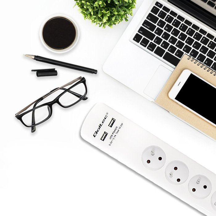 EAN 5901878502823 - Qoltec 50282 limitador de tensión Blanco 4 salidas AC 230 V 1,8 m imagen 6