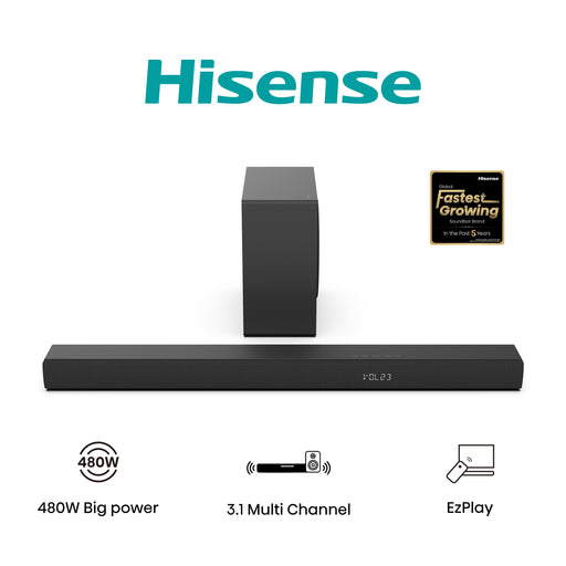 EAN 6942351409085 - Hisense HS3100 altavoz soundbar Negro 3.1 canales 480 W imagen 1