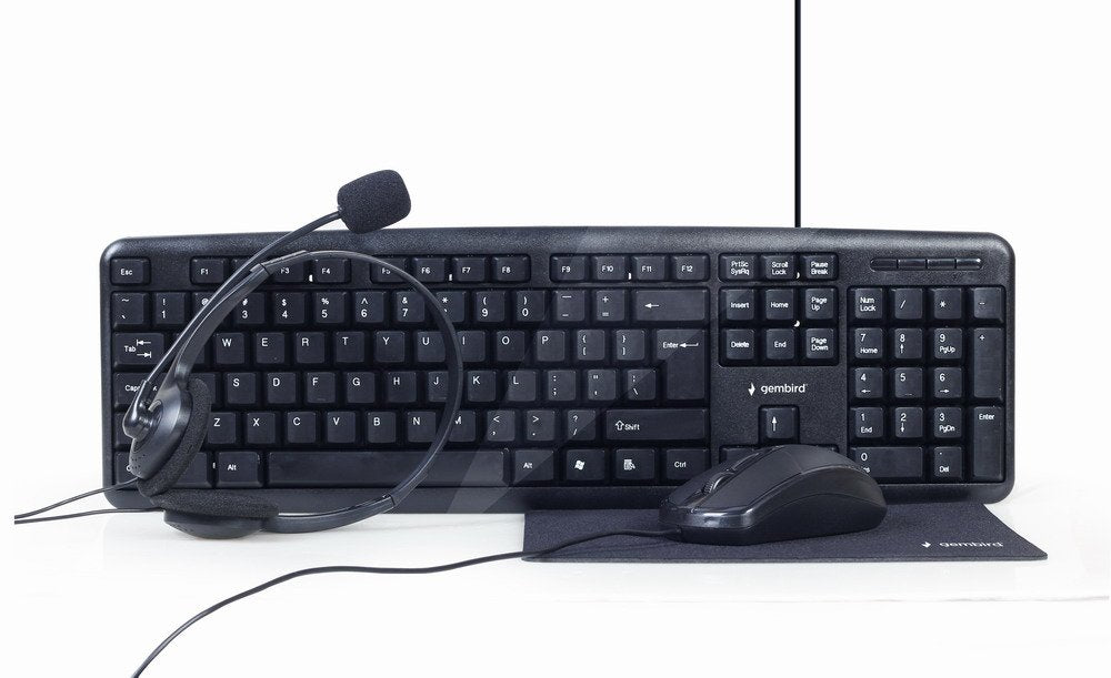 EAN 8716309120524 - Gembird KBS-UO4-01 teclado Ratón incluido Oficina USB QWERTY Inglés de EE. UU. Negro imagen 1