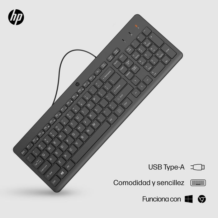 EAN 0196548244133 - HP 150 Wired Keyboard teclado Universal USB QWERTY Inglés Negro imagen 4