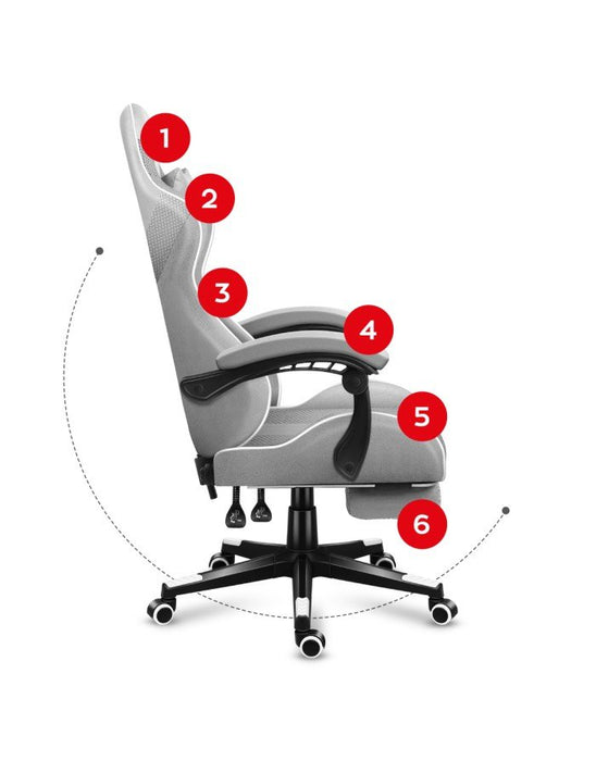 EAN 5903796011371 - Huzaro FORCE 4.7 Silla para videojuegos de PC Asiento (de seguridad) de butaca Gris imagen 9