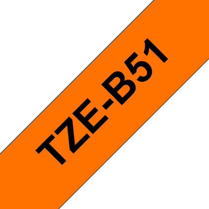 EAN 4977766692465 - Brother TZE-B51 cinta para impresora de etiquetas Negro sobre naranja fluorescente imagen 1