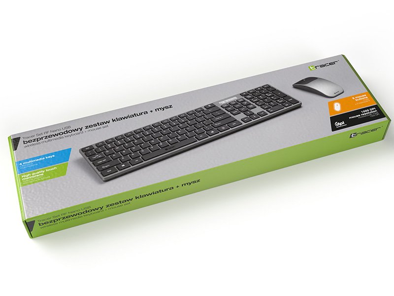 EAN 5907512866122 - Tracer TRAKLA46773 teclado Ratón incluido Oficina RF inalámbrico QWERTY Negro, Gris imagen 7