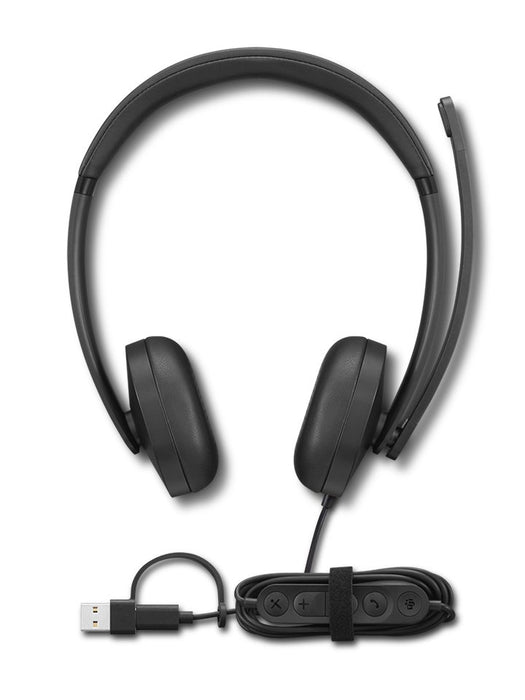 EAN 195892122333 - Lenovo VoIP Headset 5000 Auriculares Alámbrico Diadema Oficina/Centro de llamadas USB Tipo C Negro imagen 3