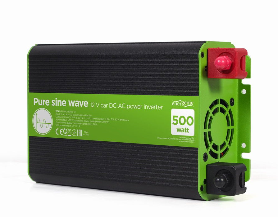EAN 8716309124058 - EnerGenie EG-PWC-PS500-01 adaptador e inversor de corriente Auto 500 W Negro, Verde imagen 2