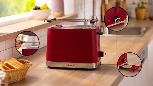 EAN 4242005413058 - Bosch TAT4M224 tostadora 2 rebanada(s) 950 W Rojo imagen 3