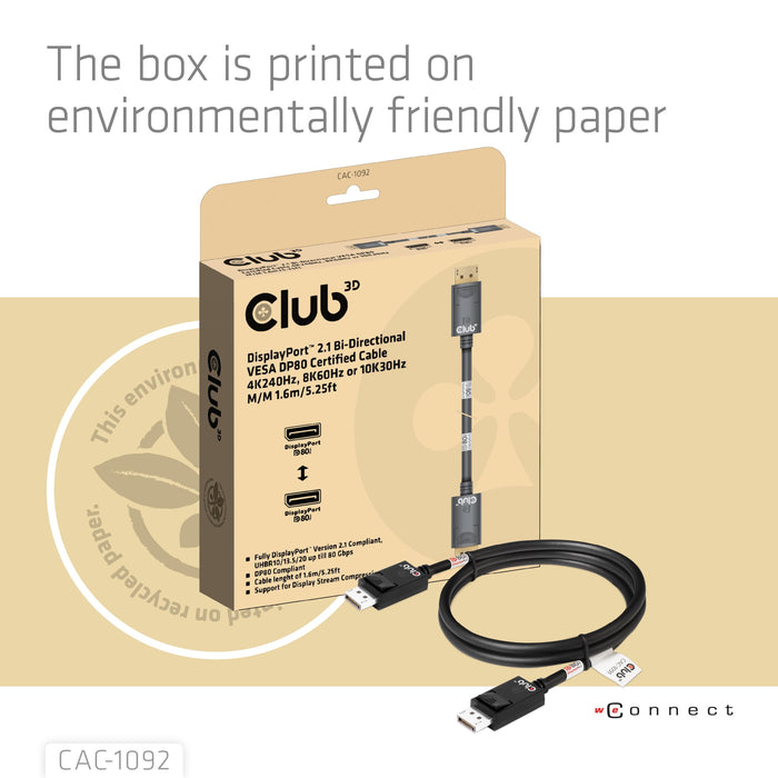 EAN 8719214473204 - CLUB3D CAC-1092 cable DisplayPort 1,6 m Negro imagen 9