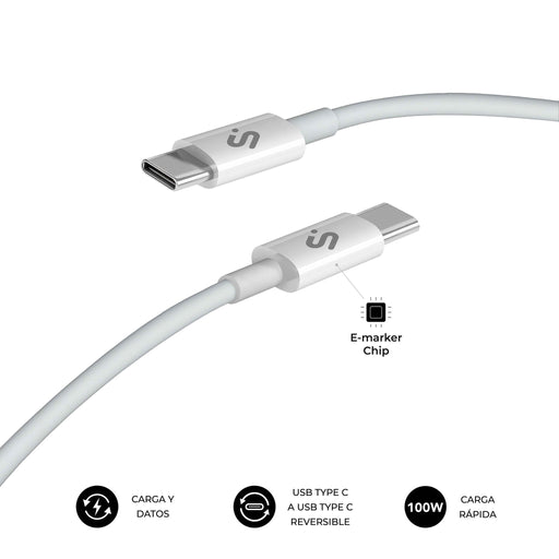EAN 8436586743604 - SUBBLIM SUBCAB-C10011 cable USB USB 2.0 USB C Blanco imagen 2