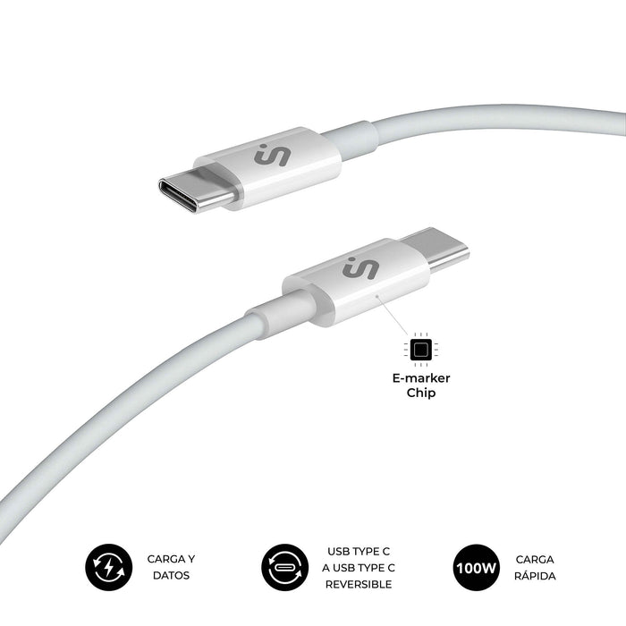 EAN 8436586743604 - SUBBLIM SUBCAB-C10011 cable USB USB 2.0 USB C Blanco imagen 2