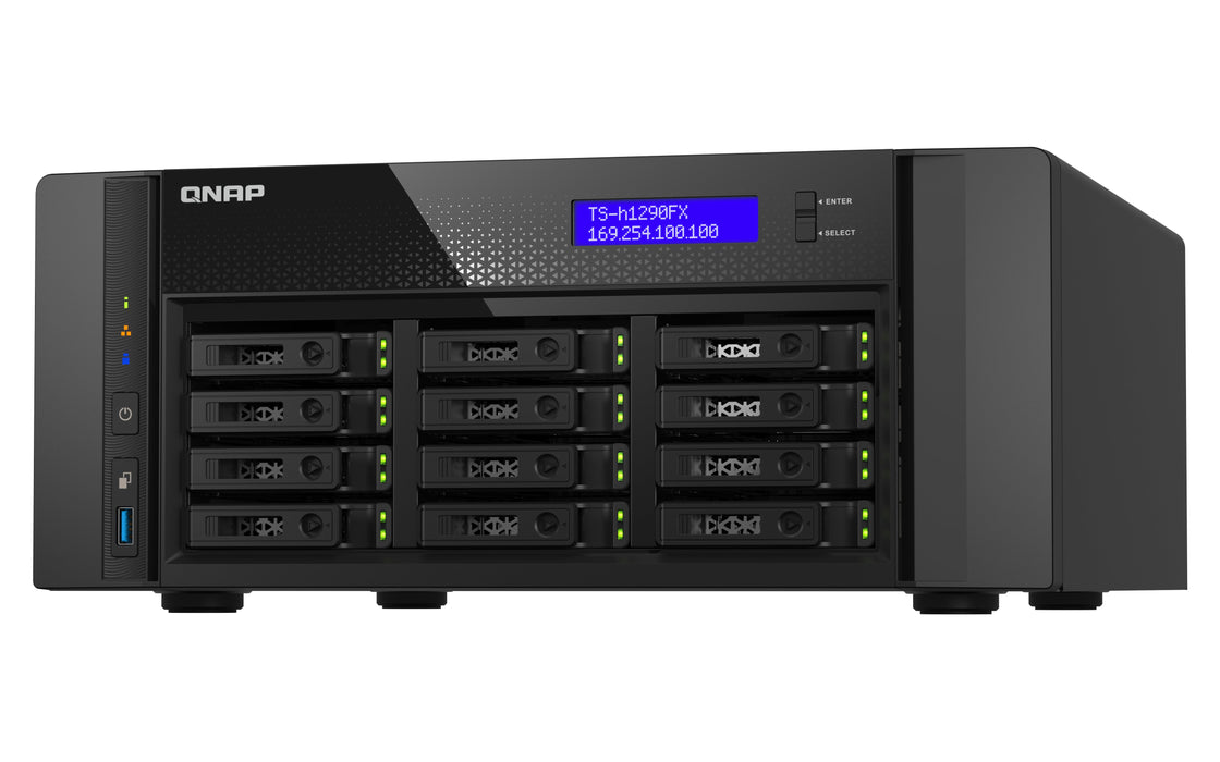 EAN 4711103080528 - QNAP TS-h1290FX NAS Torre EPYC 7302P 128 GB DDR4 0 TB QuTS hero Negro imagen 4